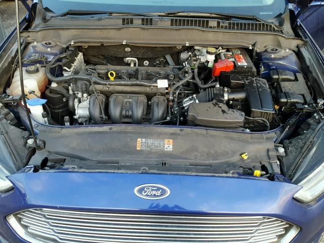 1FA6P0H78E5391342 - 2014 FORD FUSION SE BLUE photo 7