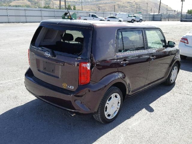 JTLKE50E981037531 - 2008 TOYOTA SCION XB Бордовый фото 4