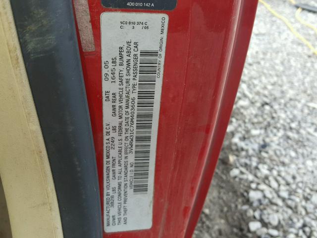 3VWRW31C76M403606 - 2006 VOLKSWAGEN NEW BEETLE Qırmızı foto 10