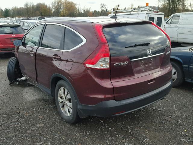 5J6RM4H71DL078905 - 2013 HONDA CR-V EXL RED photo 3