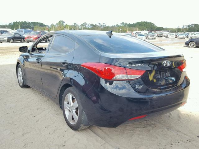 5NPDH4AE0DH261844 - 2013 HYUNDAI ELANTRA GL BLACK photo 3