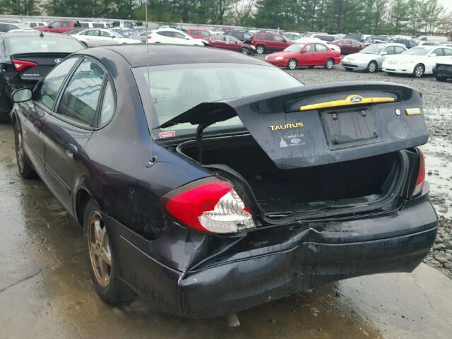 1FAHP56S53A224891 - 2003 FORD TAURUS SEL BLACK photo 3