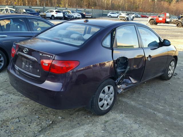 KMHDU46D28U580987 - 2008 HYUNDAI ELANTRA GL PURPLE photo 4