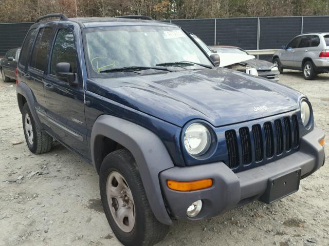 1J8GL48K84W180584 - 2004 JEEP LIBERTY SP BLUE photo 1