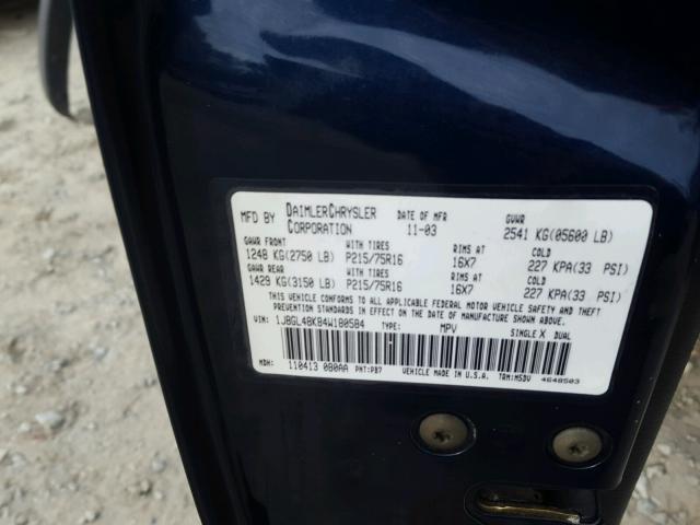 1J8GL48K84W180584 - 2004 JEEP LIBERTY SP BLUE photo 10
