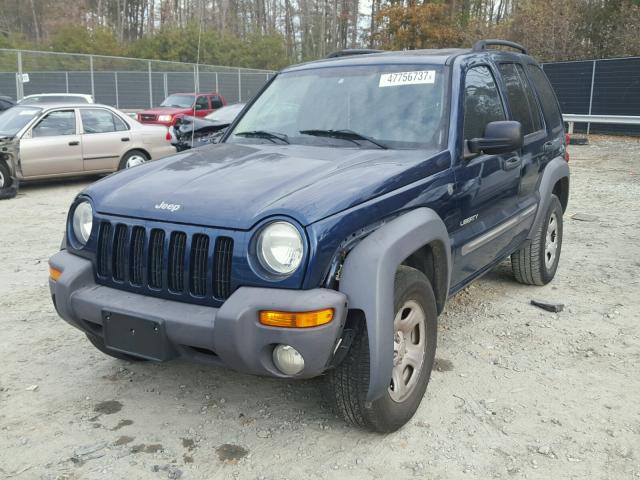 1J8GL48K84W180584 - 2004 JEEP LIBERTY SP BLUE photo 2