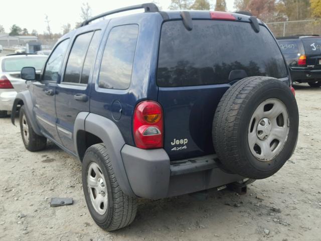 1J8GL48K84W180584 - 2004 JEEP LIBERTY SP BLUE photo 3