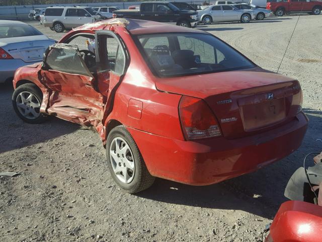 KMHDN46D84U796835 - 2004 HYUNDAI ELANTRA GL RED photo 3