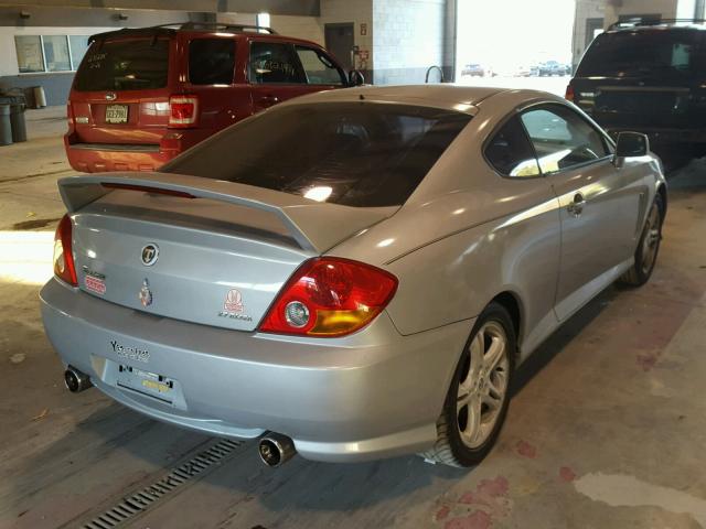 KMHHN65F44U125890 - 2004 HYUNDAI TIBURON GT SILVER photo 4