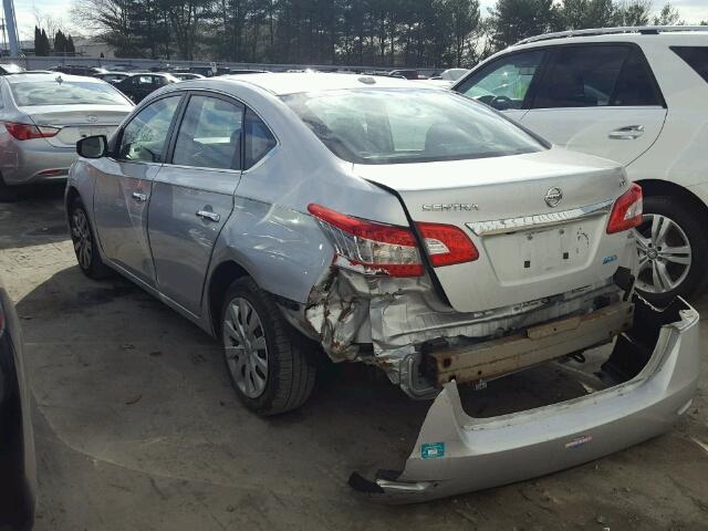 3N1AB7AP4DL714521 - 2013 NISSAN SENTRA S SILVER photo 3