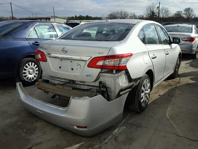 3N1AB7AP4DL714521 - 2013 NISSAN SENTRA S SILVER photo 4