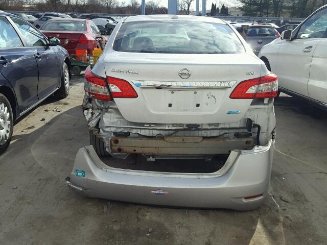 3N1AB7AP4DL714521 - 2013 NISSAN SENTRA S SILVER photo 9