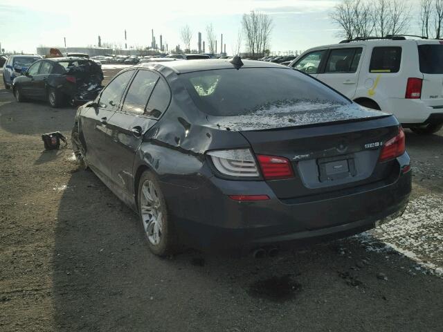 WBAXH5C54DDW16792 - 2013 BMW 528 XI CHARCOAL photo 3