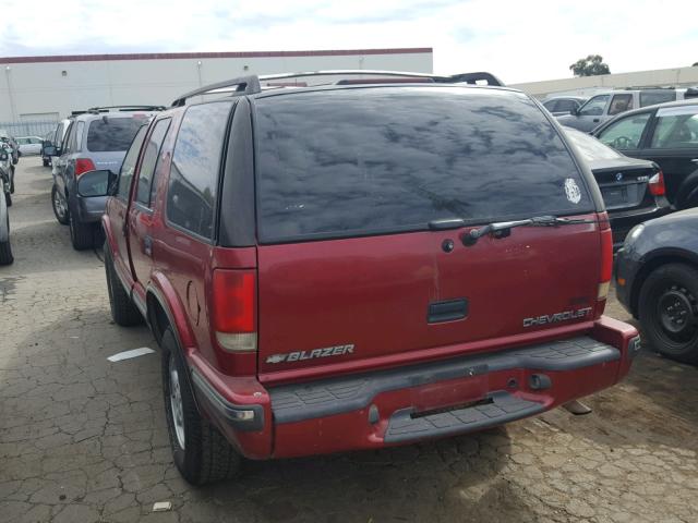 1GNDT13W0X2151277 - 1999 CHEVROLET TRAILBLAZR RED photo 3