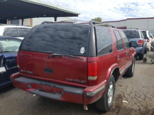 1GNDT13W0X2151277 - 1999 CHEVROLET TRAILBLAZR RED photo 4