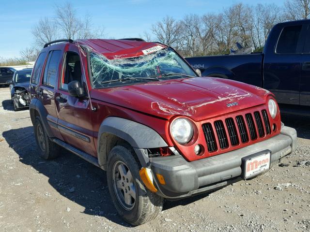 1J4GL48K95W674312 - 2005 JEEP LIBERTY SP RED photo 1