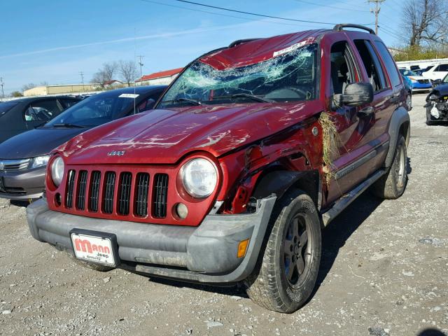 1J4GL48K95W674312 - 2005 JEEP LIBERTY SP RED photo 2
