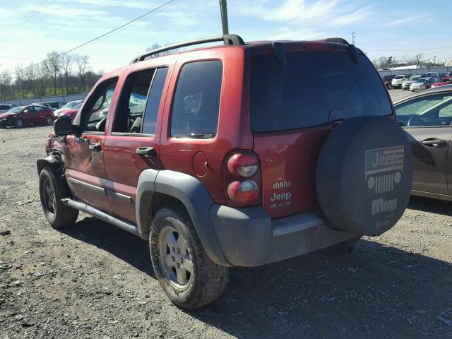 1J4GL48K95W674312 - 2005 JEEP LIBERTY SP RED photo 3