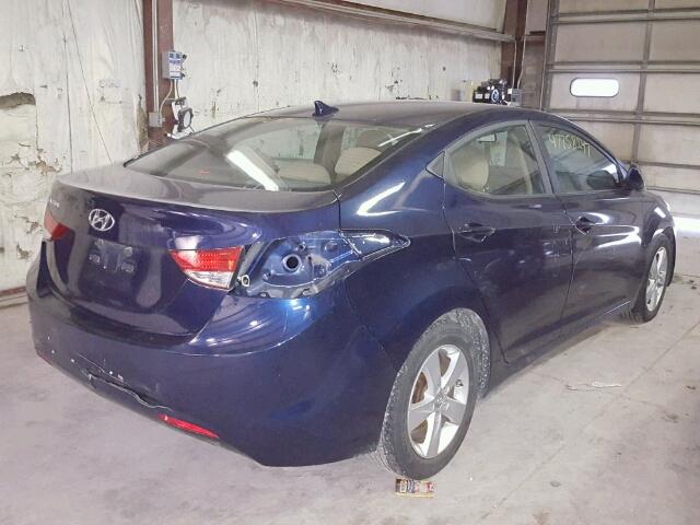 5NPDH4AE6DH444200 - 2013 HYUNDAI ELANTRA GL BLUE photo 4