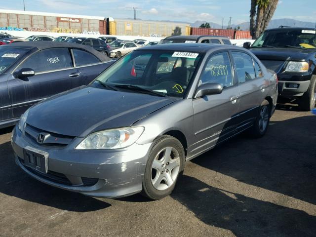 2HGES26734H564910 - 2004 HONDA CIVIC EX GRAY photo 2