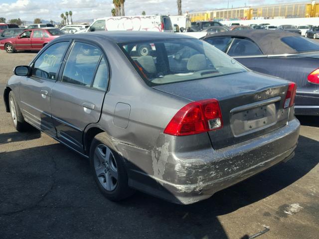 2HGES26734H564910 - 2004 HONDA CIVIC EX GRAY photo 3