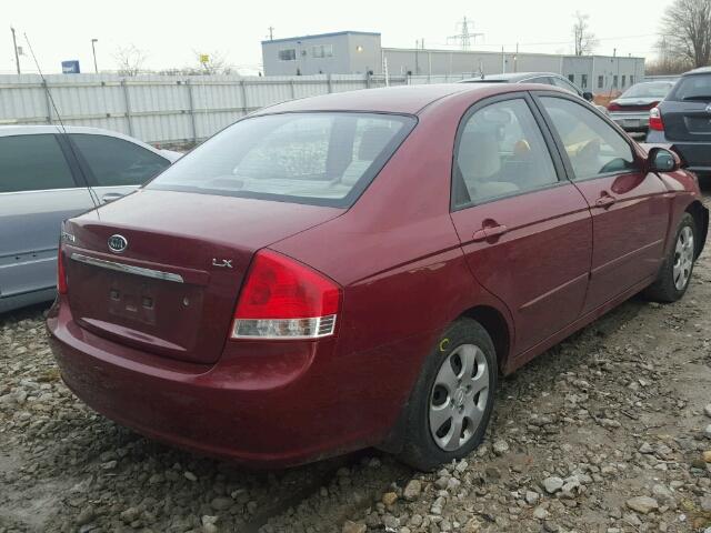 KNAFE121075398358 - 2007 KIA SPECTRA EX RED photo 4