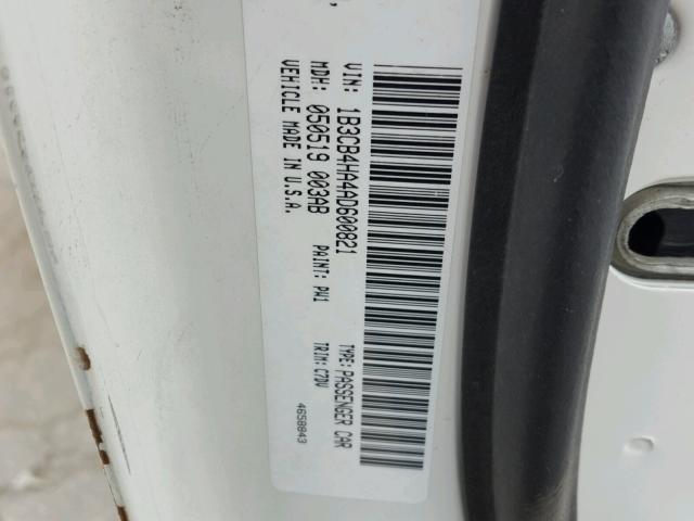 1B3CB4HA4AD600821 - 2010 DODGE CALIBER SX WHITE photo 10