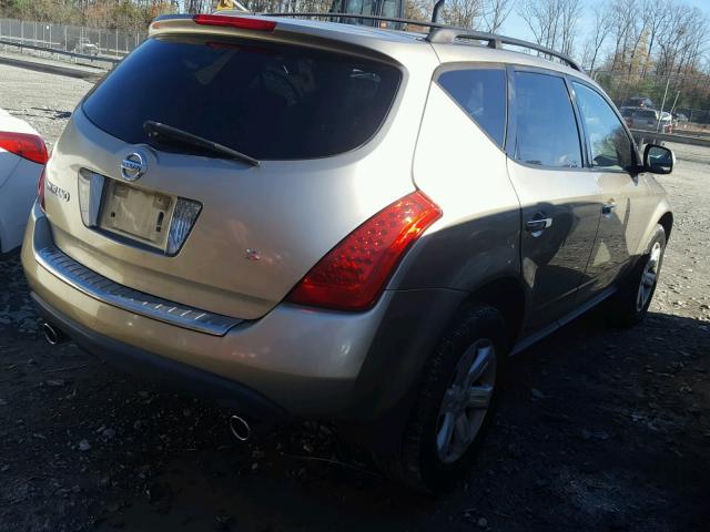 JN8AZ08T37W531200 - 2007 NISSAN MURANO SL TAN photo 4