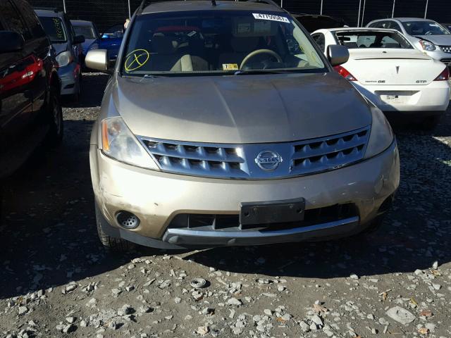 JN8AZ08T37W531200 - 2007 NISSAN MURANO SL TAN photo 9