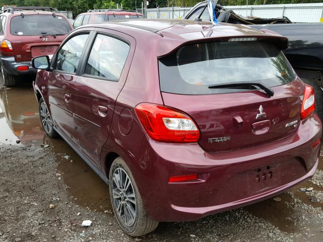 ML32A5HJ9HH000594 - 2017 MITSUBISHI MIRAGE GT MAROON photo 3