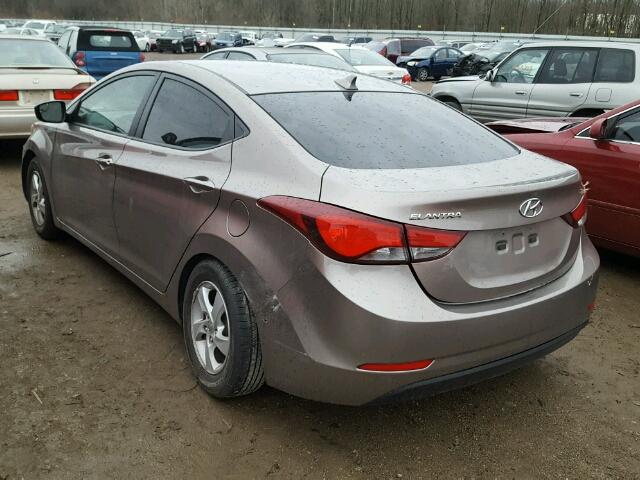 5NPDH4AE9EH460974 - 2014 HYUNDAI ELANTRA SE BROWN photo 3