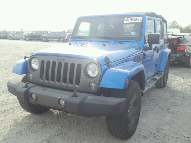 1C4BJWDG2GL201004 - 2016 JEEP WRANGLER U BLUE photo 2