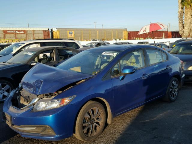 19XFB2F88DE287534 - 2013 HONDA CIVIC EX BLUE photo 2