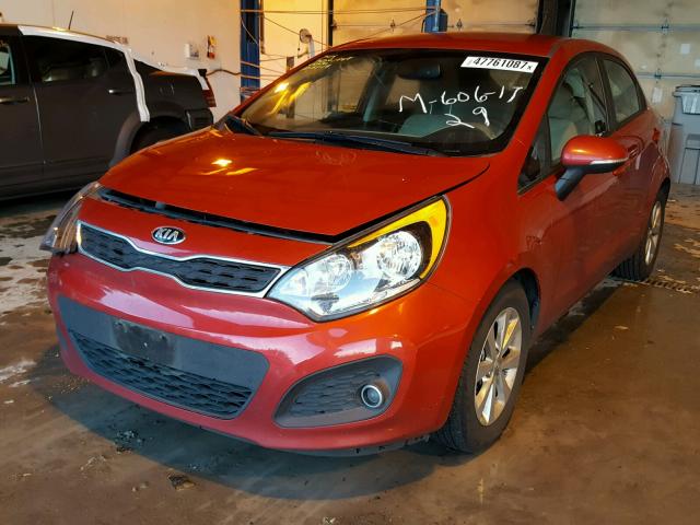 KNADN5A30D6291818 - 2013 KIA RIO EX RED photo 2