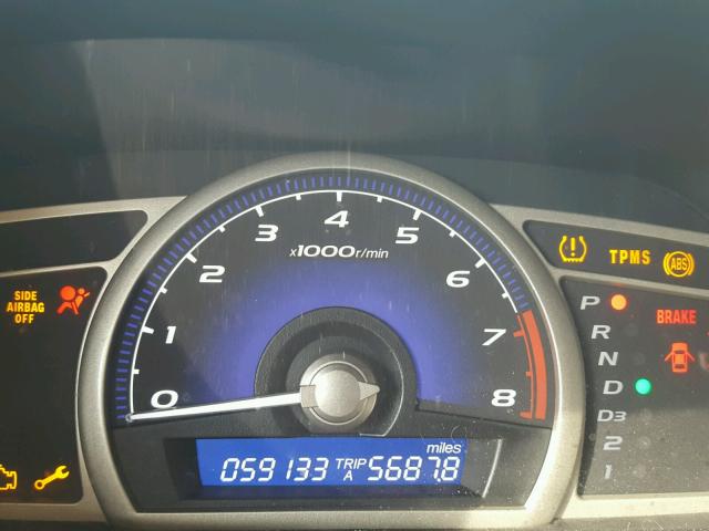 2HGFA16929H311927 - 2009 HONDA CIVIC EXL გრაფიტი ფოტო 8