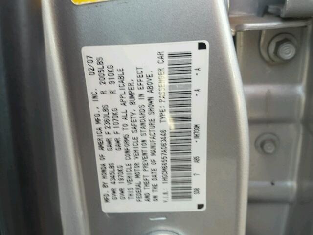 1HGCM66557A063446 - 2007 HONDA ACCORD EX SILVER photo 10