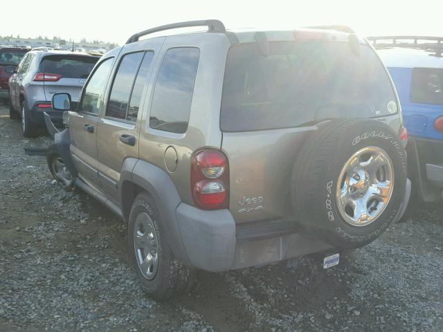 1J8GL48K77W660426 - 2007 JEEP LIBERTY SP GOLD photo 3