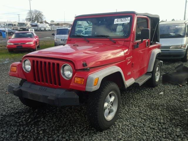 1J4FA49S41P369546 - 2001 JEEP WRANGLER / RED photo 2