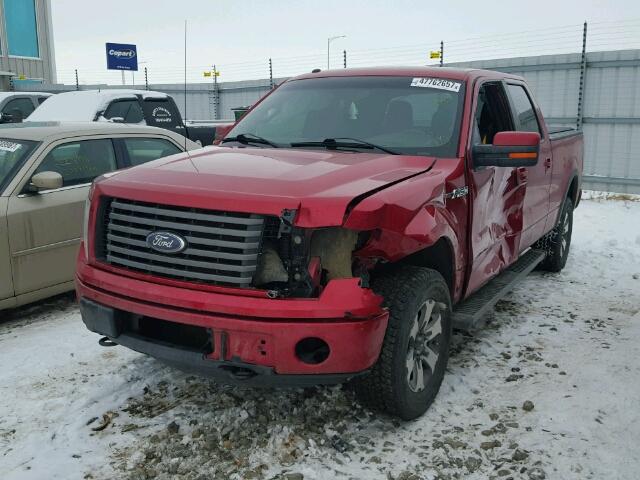 1FTFW1EF3CFA75496 - 2012 FORD F150 SUPER RED photo 2