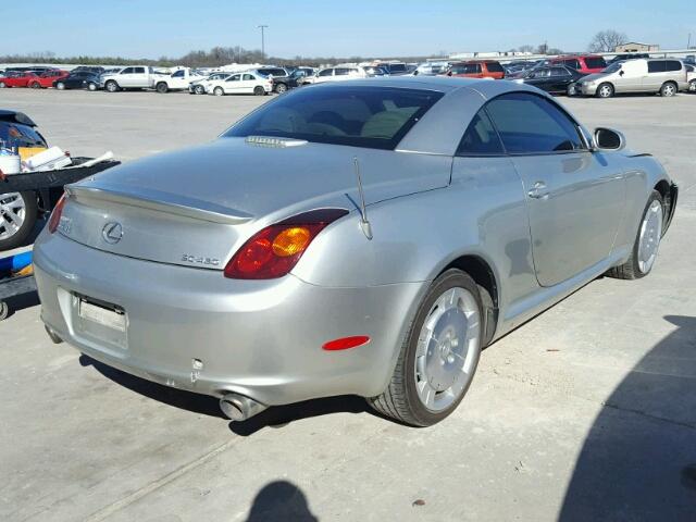 JTHFN48Y630048442 - 2003 LEXUS SC 430 SILVER photo 4