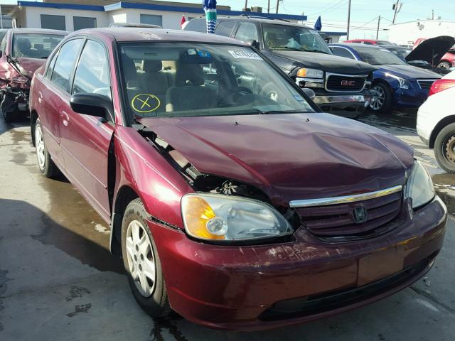 2HGES16523H532358 - 2003 HONDA CIVIC LX MAROON photo 1