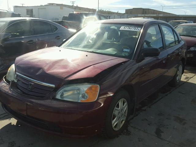 2HGES16523H532358 - 2003 HONDA CIVIC LX MAROON photo 2