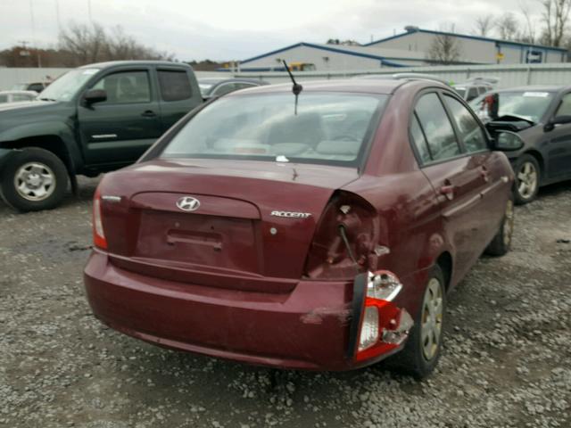 KMHCN46C17U158675 - 2007 HYUNDAI ACCENT GLS BURGUNDY photo 4