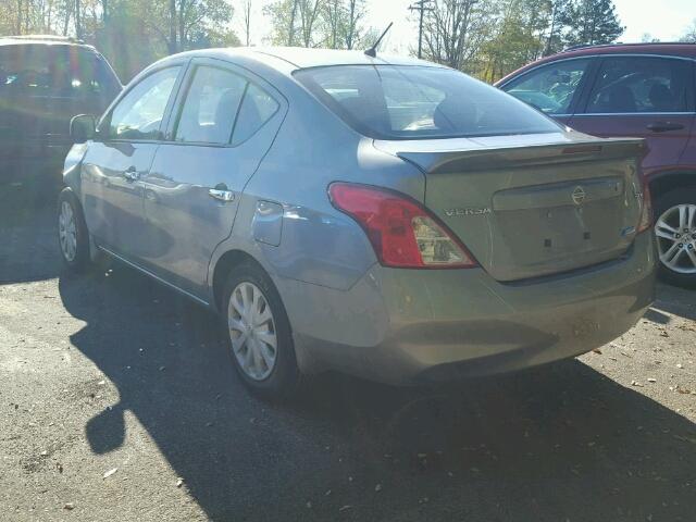 3N1CN7AP3EL837471 - 2014 NISSAN VERSA GRAY photo 3