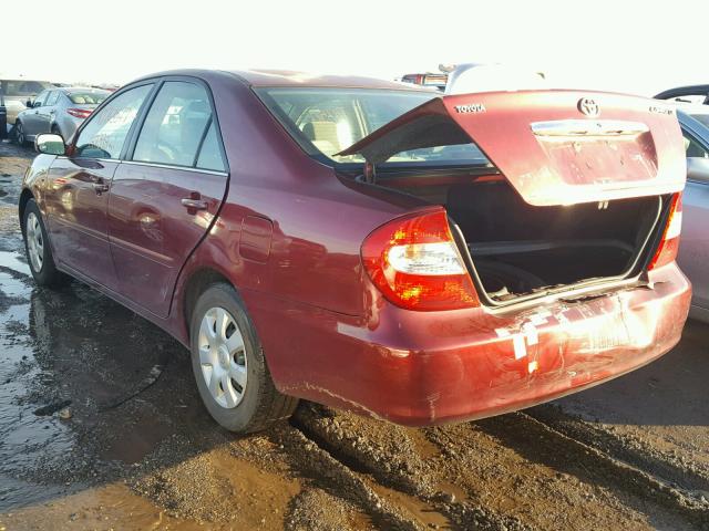 4T1BE32K02U035820 - 2002 TOYOTA CAMRY LE ბურგუნდია ფოტო 3