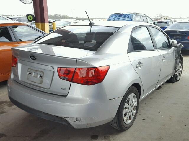 KNAFU4A25A5850052 - 2010 KIA FORTE EX SILVER photo 4