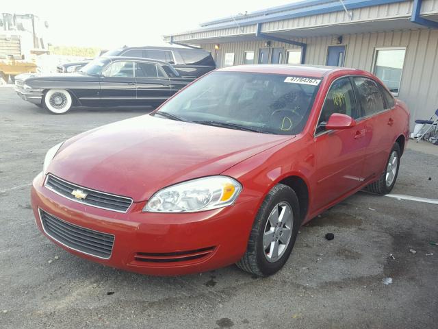 2G1WT58N979359175 - 2007 CHEVROLET IMPALA LT RED photo 2