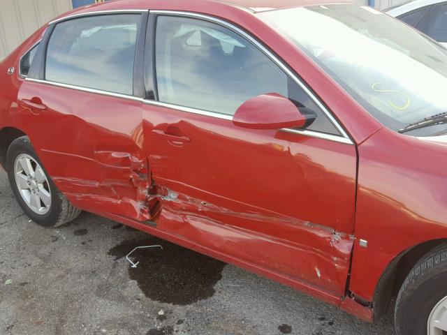 2G1WT58N979359175 - 2007 CHEVROLET IMPALA LT RED photo 9