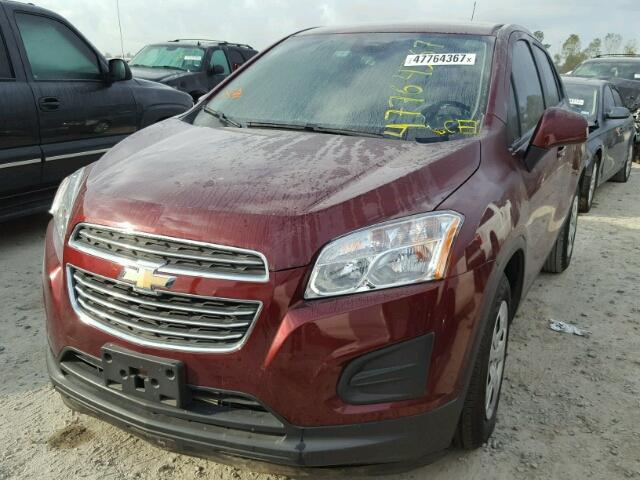 3GNCJKSB9GL265900 - 2016 CHEVROLET TRAX LS BURGUNDY photo 2