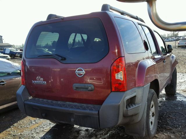 5N1AN08W87C546886 - 2007 NISSAN XTERRA OFF MAROON photo 4